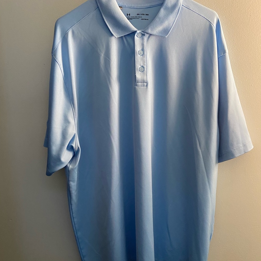 Under Armour Sharks Tooth Golf Polo Shirt Men’s 3XL – Light Blue